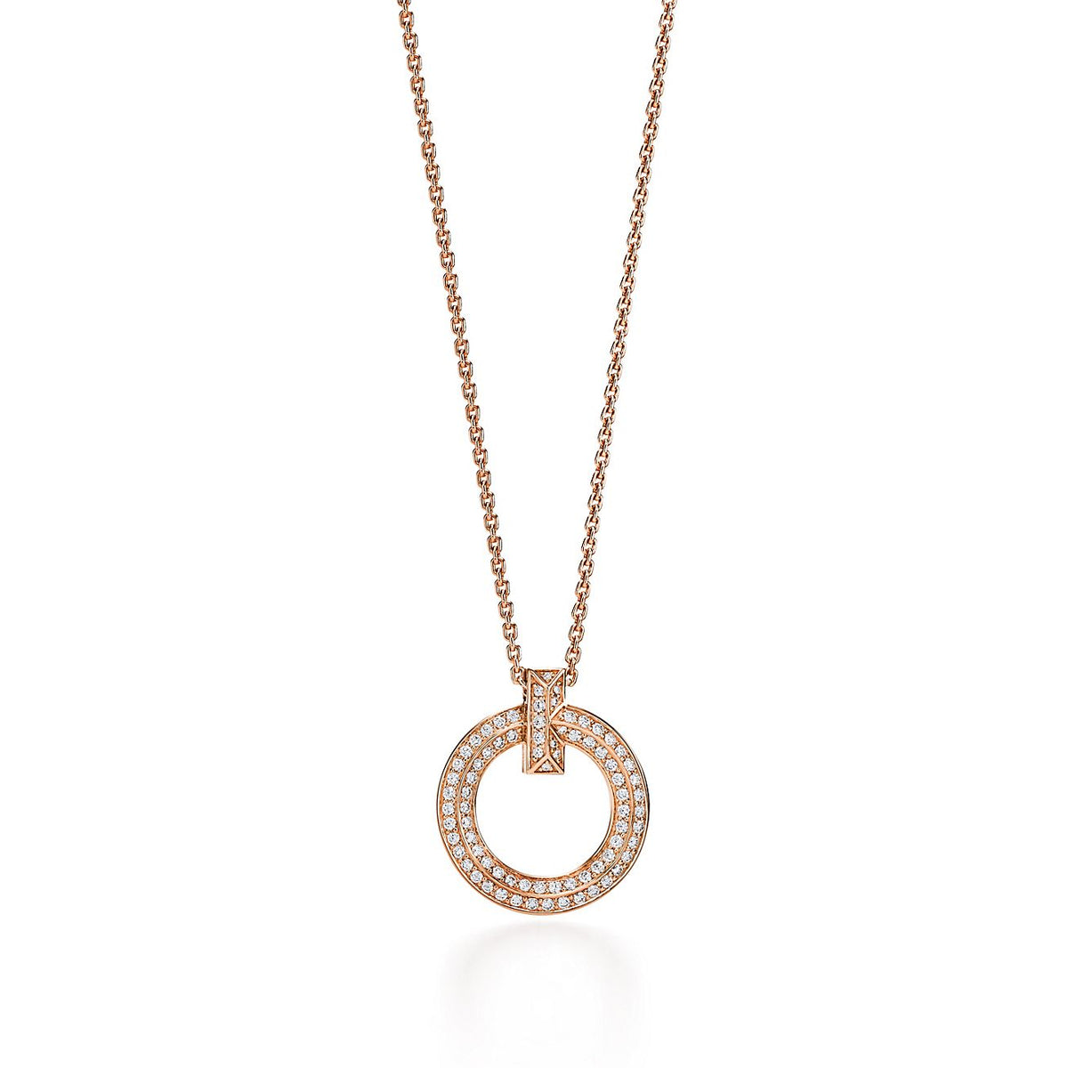 [Renovia Jewelry]T1 CIRCLE DIAMOND PAVED MEDIUM NECKLACE