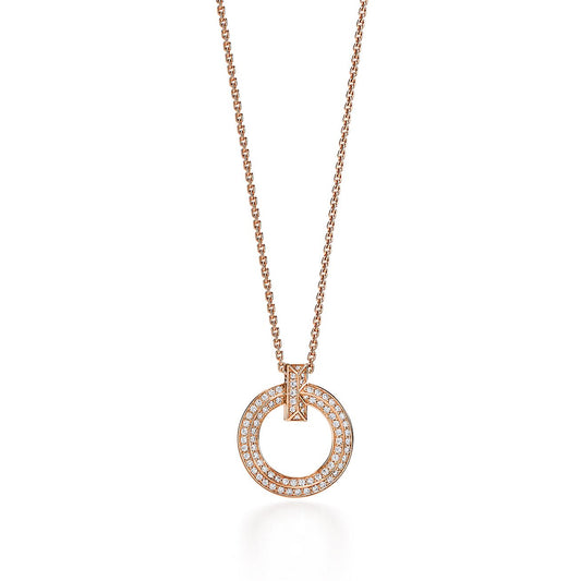 [Renovia Jewelry]T1 CIRCLE DIAMOND PAVED MEDIUM NECKLACE