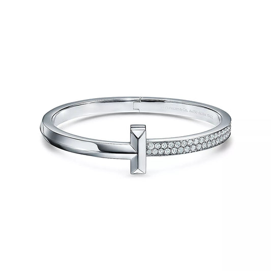 [Renovia Jewelry]WIDE DIAMONDS HINGED BANGLE