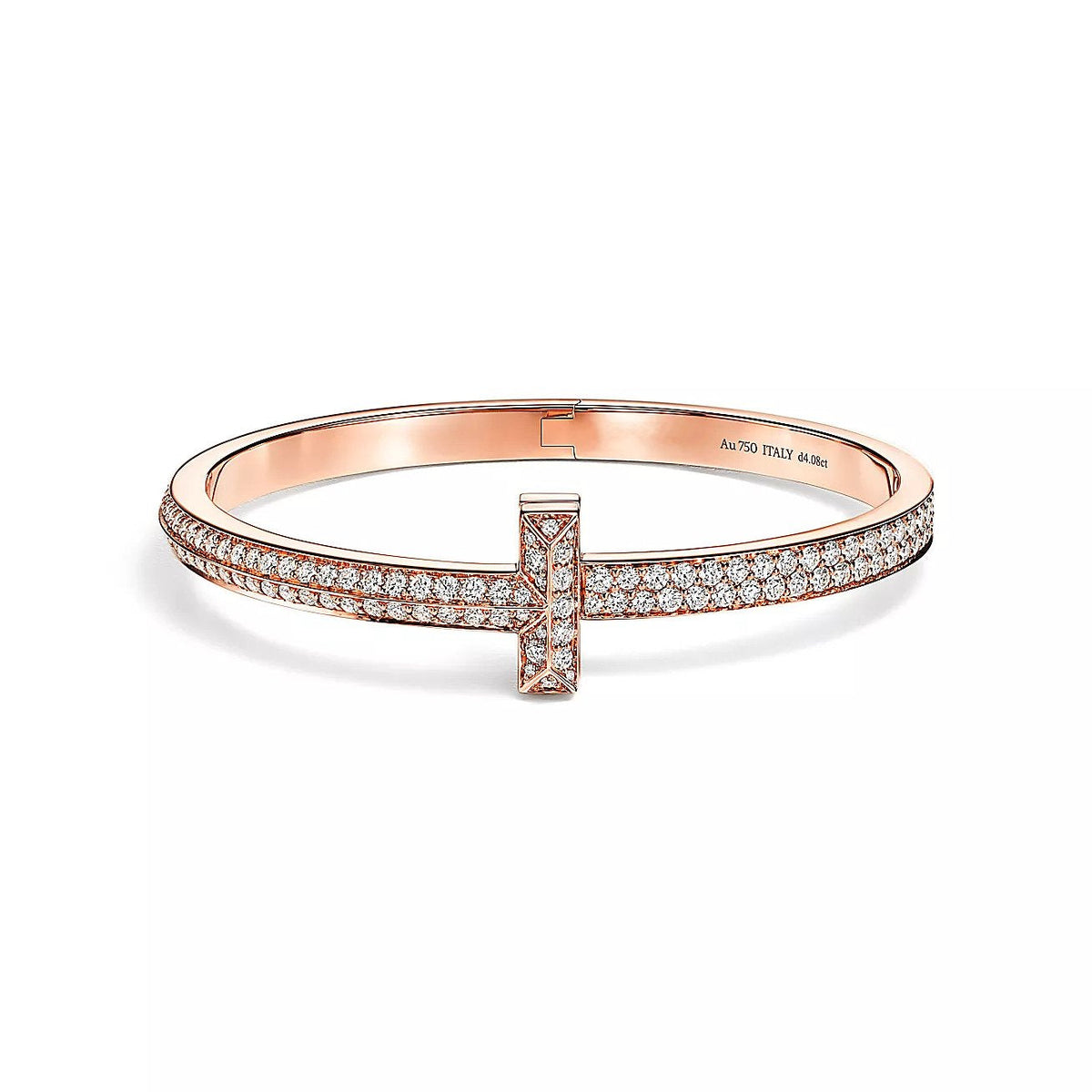 [Renovia Jewelry]T1 WIDE HINGED BANGLE DIAMOND PAVED BRACELET