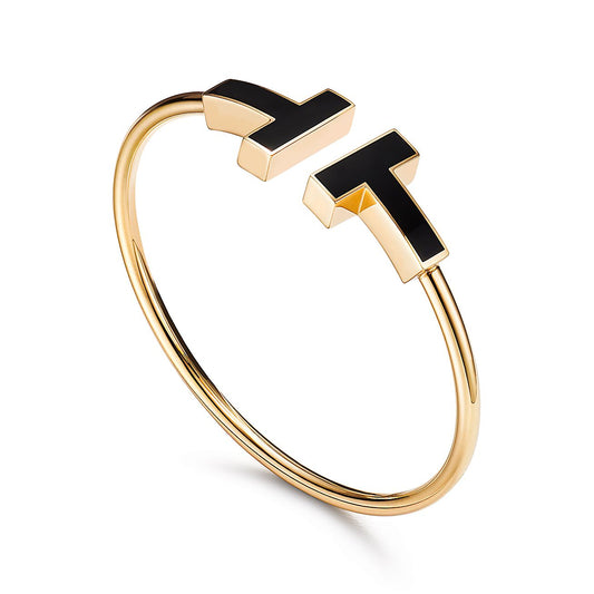 [Renovia Jewelry]T WIDE ONYX OPEN BRACELET