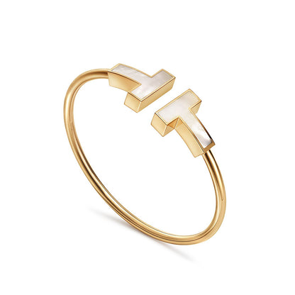 [Renovia Jewelry]T WIDE MOP OPEN BRACELET