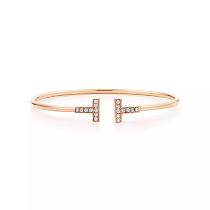 [Renovia Jewelry]T BRACELET PINK GOLD 1.8MM DIAMOND