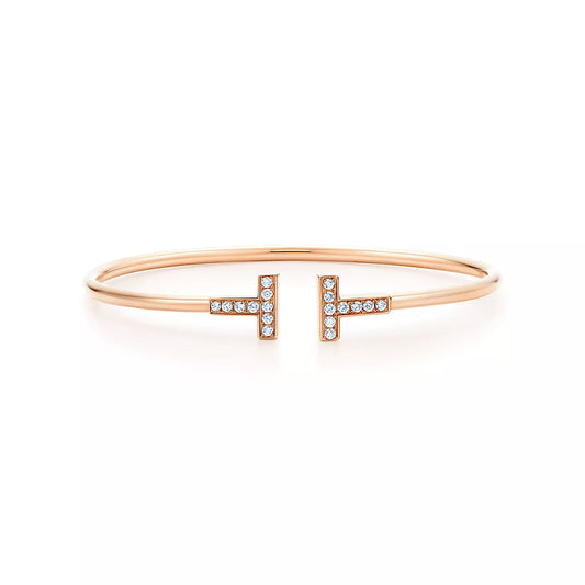 [Renovia Jewelry]T BRACELET PINK GOLD 1.8MM DIAMOND