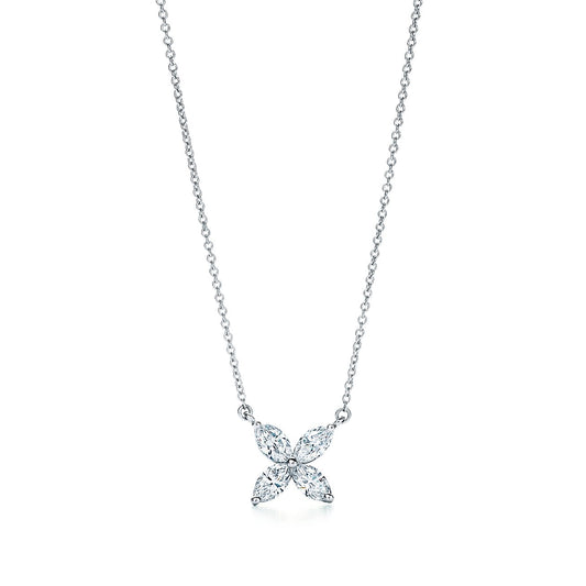 [Renovia Jewelry]PLATINUM AND DIAMOND VICTORIA PENDANT NECKLACE
