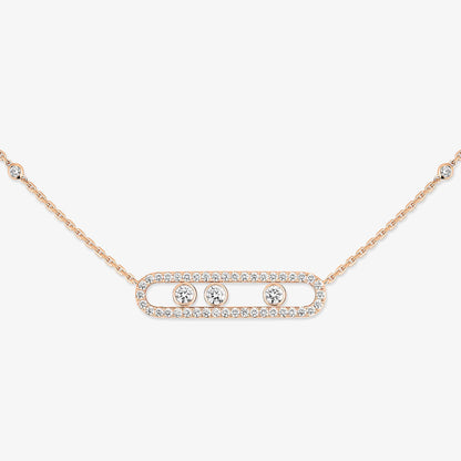 [Renovia Jewelry] Move Pave_ Rose Gold Diamond Necklace