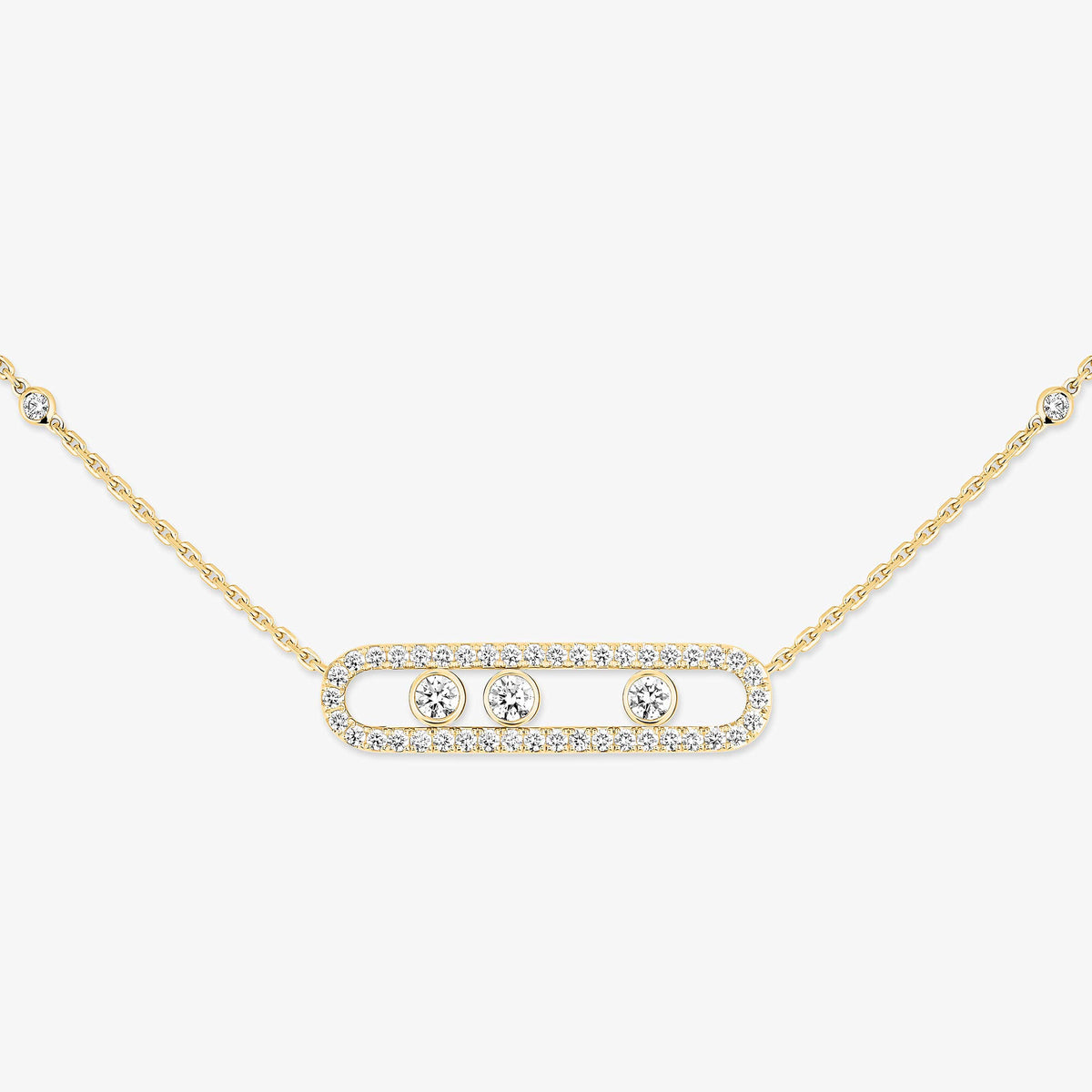 [Renovia Jewelry] Move Pave_ Rose Gold Diamond Necklace