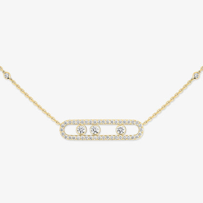 [Renovia Jewelry] Move Pave_ Rose Gold Diamond Necklace