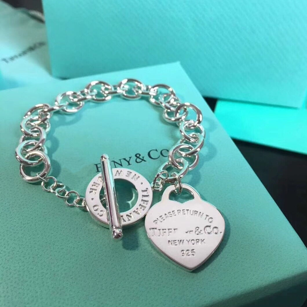 [Renovia Jewelry]LOVE HEART PIN BUCKLE RETURN TO TIF SILVER BRACELET